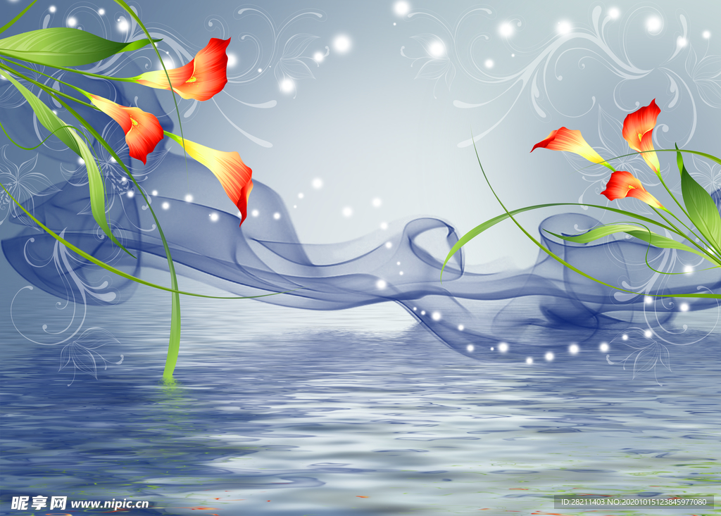 牵牛花纹理条纹