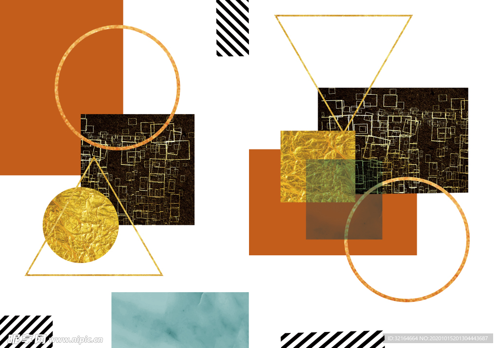 抽象轻奢几何装饰画