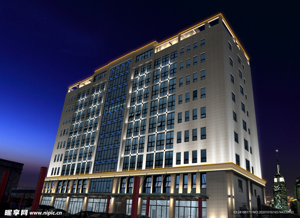 党校亮化效果图