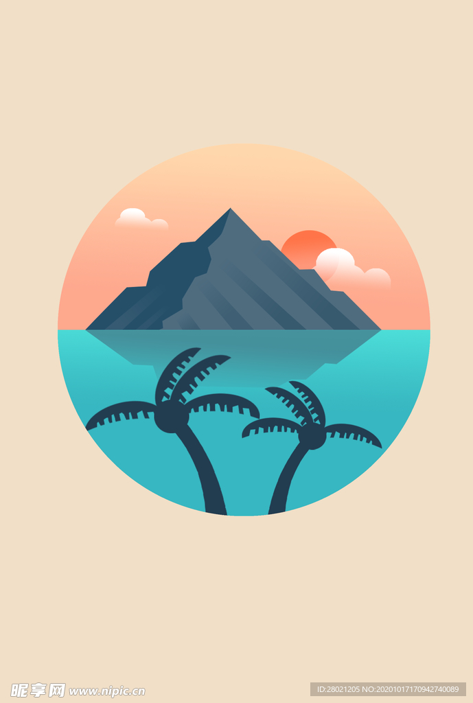 插画 风景 山水