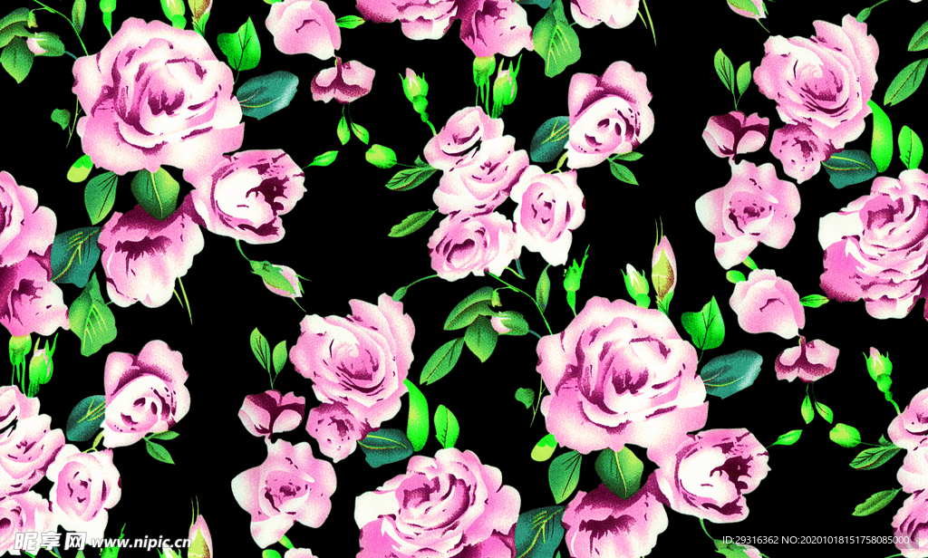 大牌 玫瑰花 小碎花 数码印花