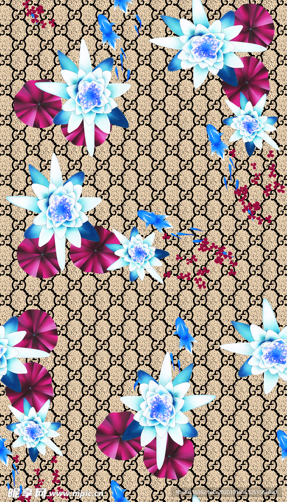 大牌 玫瑰花 小碎花 数码印花