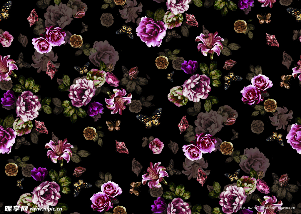 大牌 玫瑰花 小碎花 数码印花