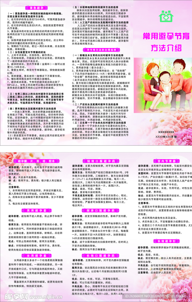 常用避孕节育方法介绍折页