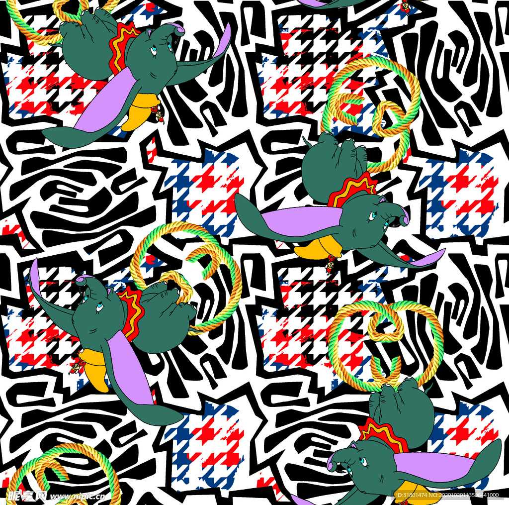 数码印花大牌卡通字母女装