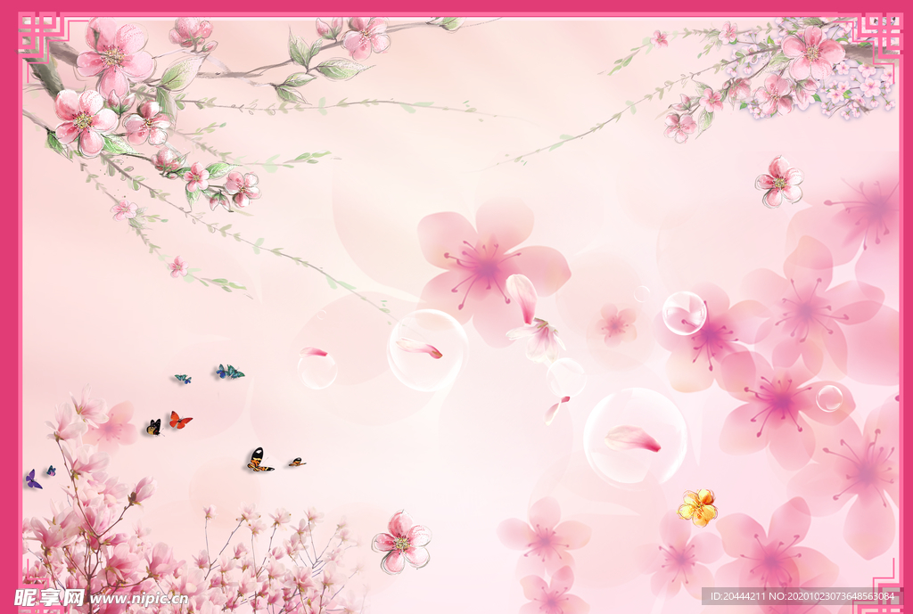 唯美桃花背景