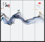 天地 山水情 麋鹿 太阳