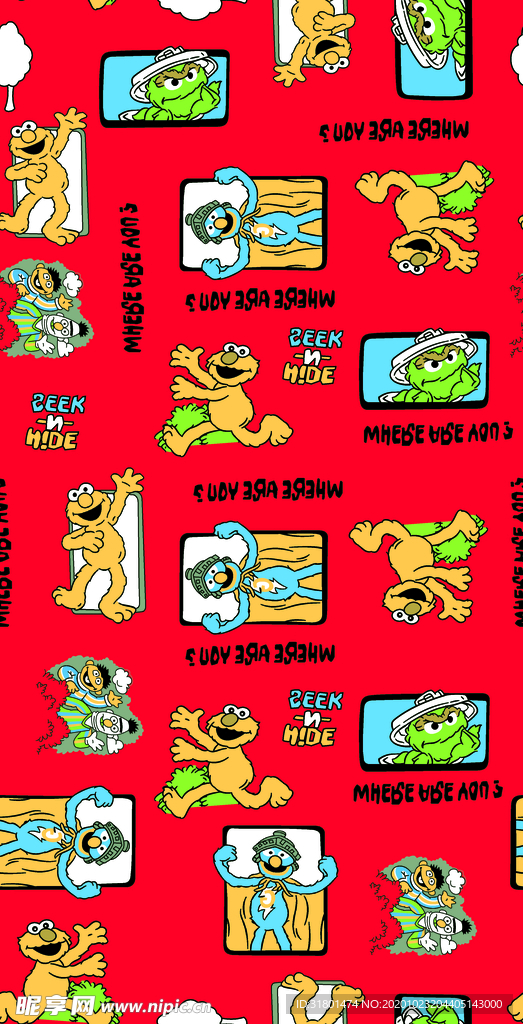 字母 卡通 动物 米奇 印花