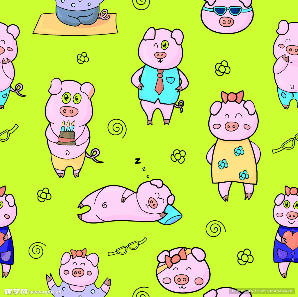 字母 卡通 动物 米奇 印花