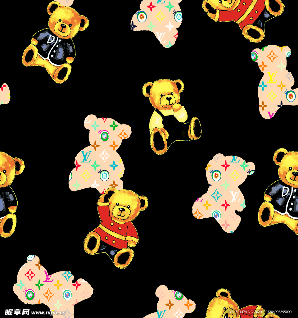 字母 卡通 动物 米奇 印花