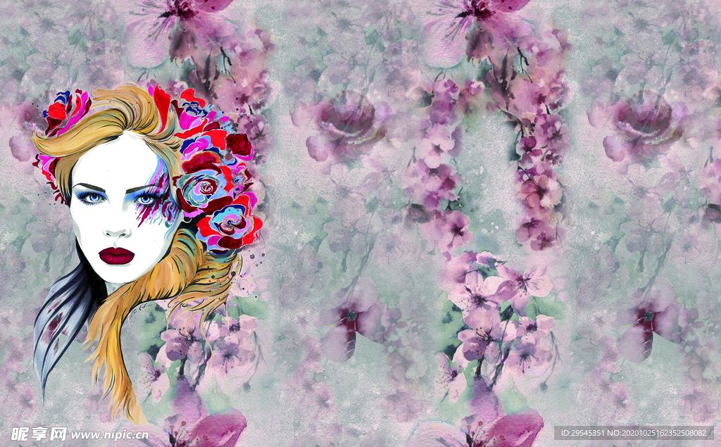 人头 人物 大牌 扎染花