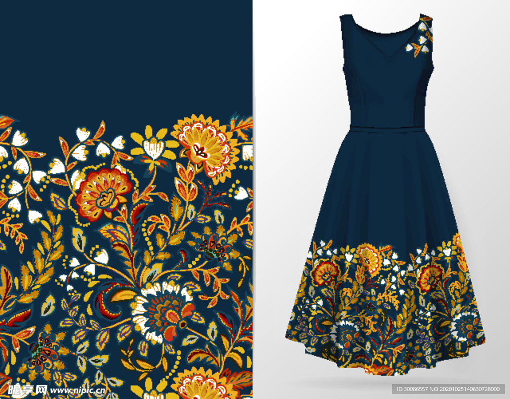 数码印花  定位花