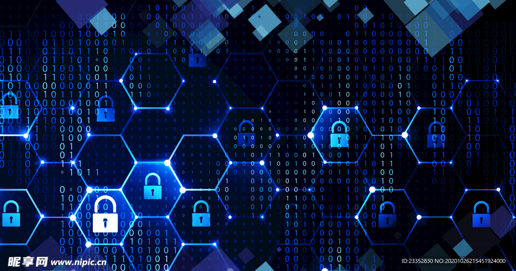 科技感智能锁广告背景