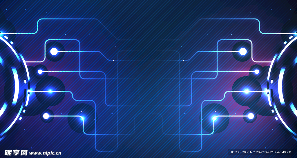 手绘科技感线条广告背景