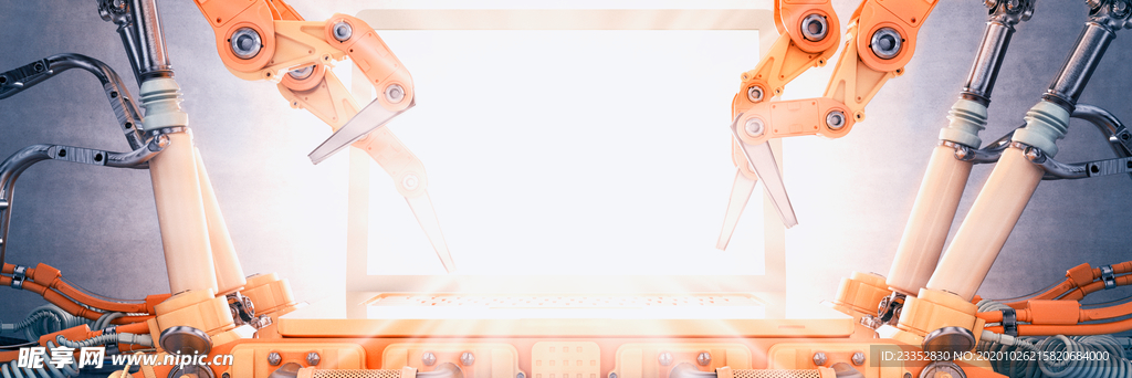 原创卡通科技感机器机械笔记本电