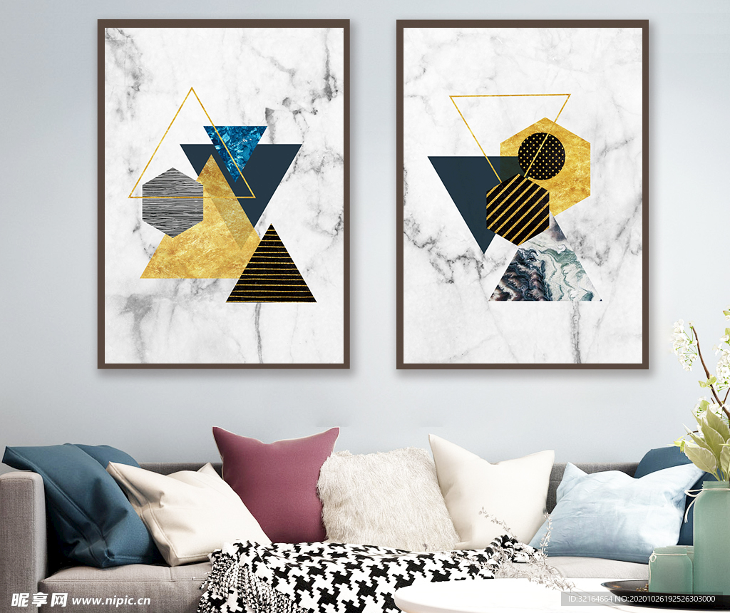 现代抽象几何轻奢装饰画