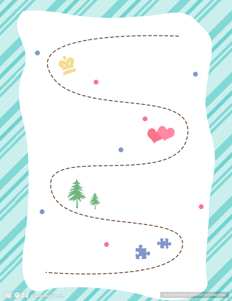 卡通可爱小动物路径海报背景