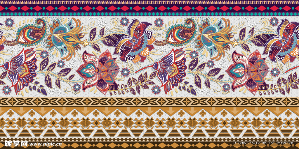 数码印花 腰果花