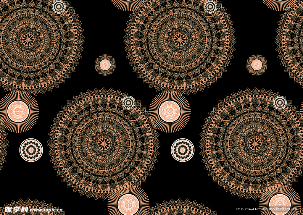 数码印花 圆圈 腰果