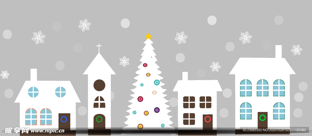 卡通房屋矢量图