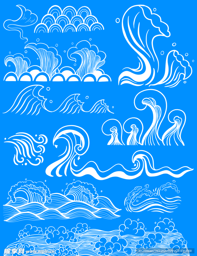 水浪水波纹浪花