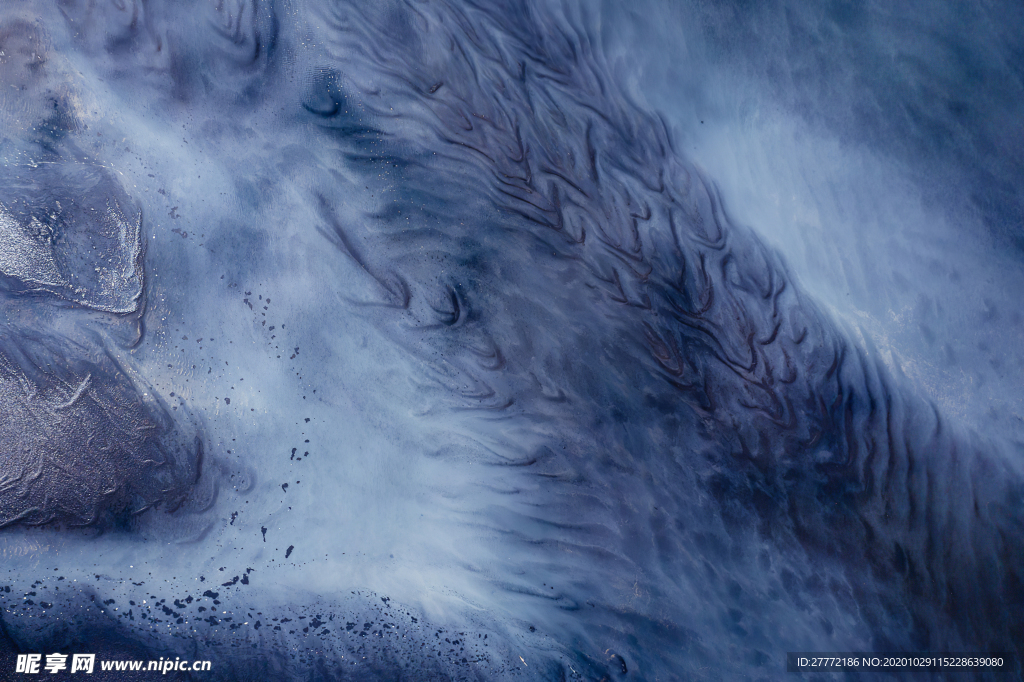 山川河流地质纹理蓝色背景质感