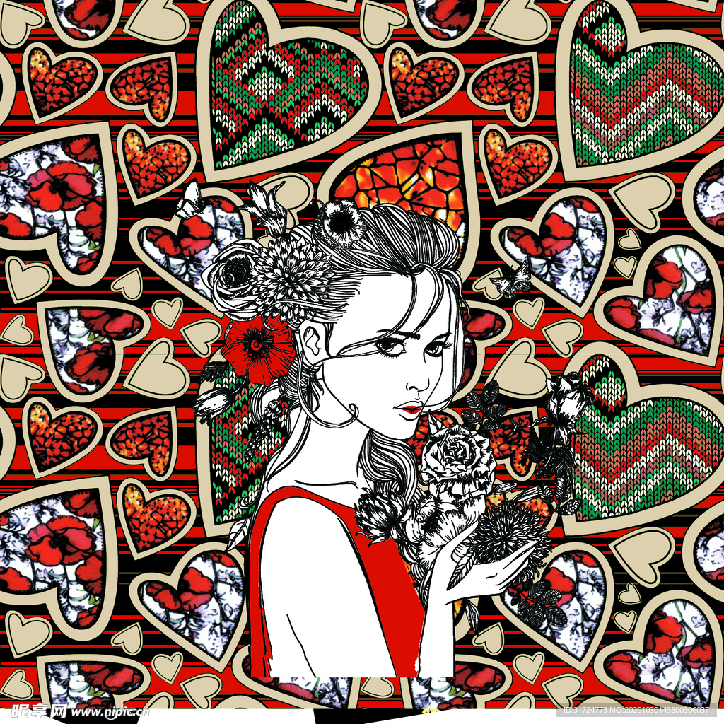 大牌 卫衣 美女 花