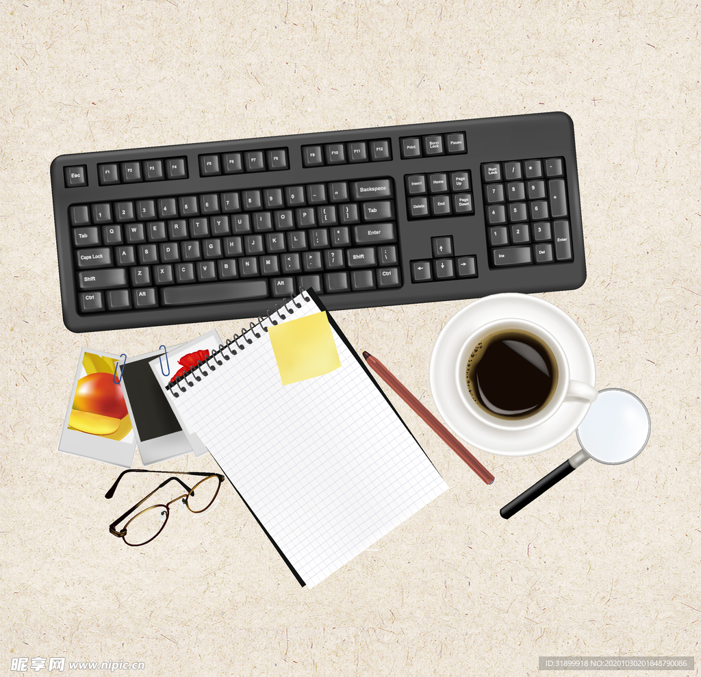 矢量桌面 卡通桌面 扁平化桌面