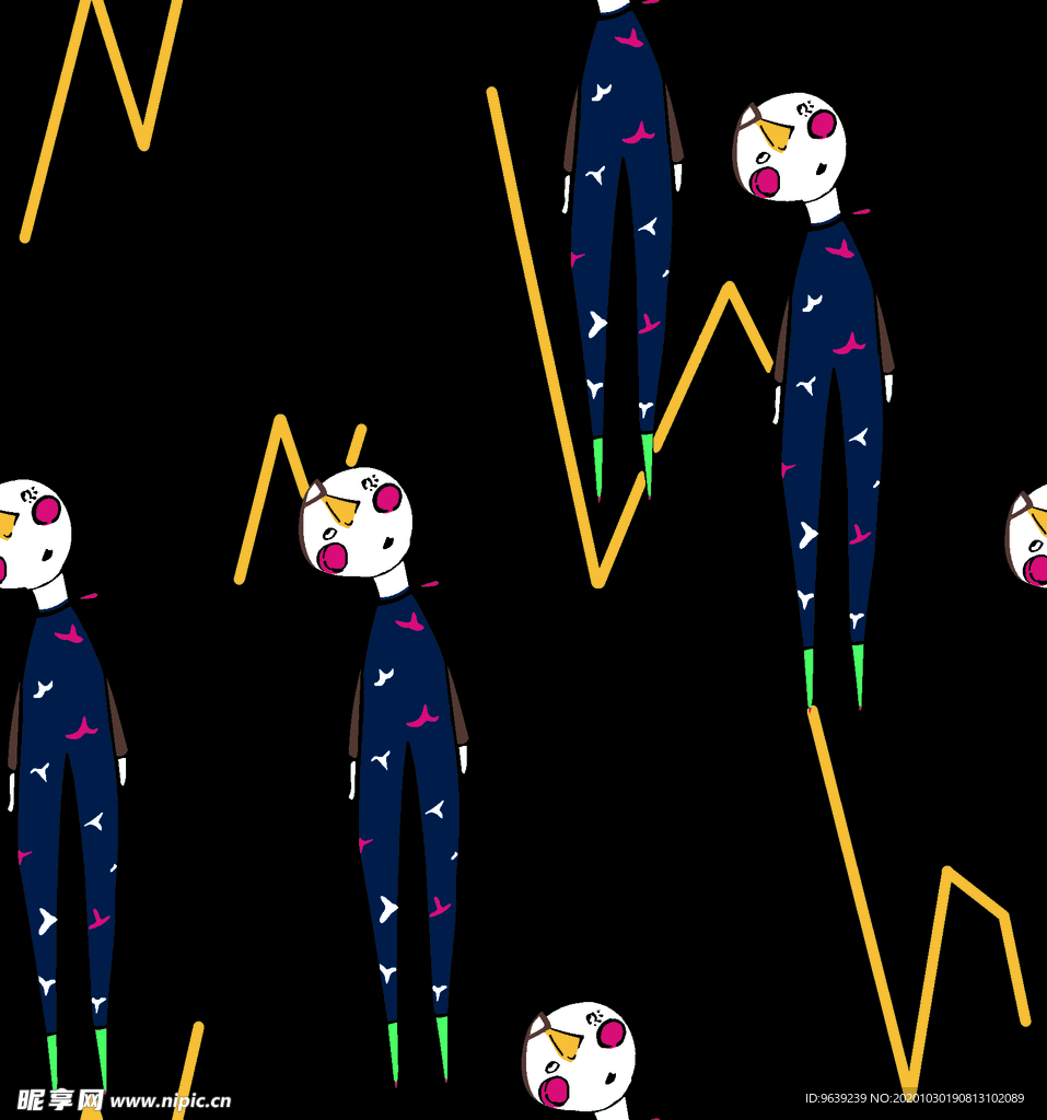 跳舞的小卡通人