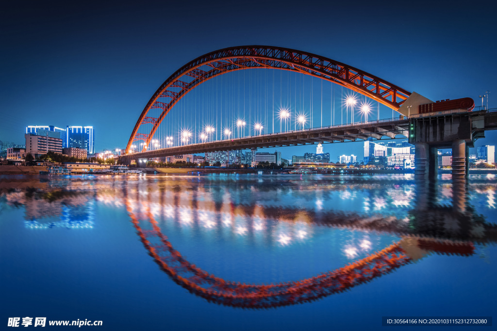 城市夜景桥梁背景海报素材