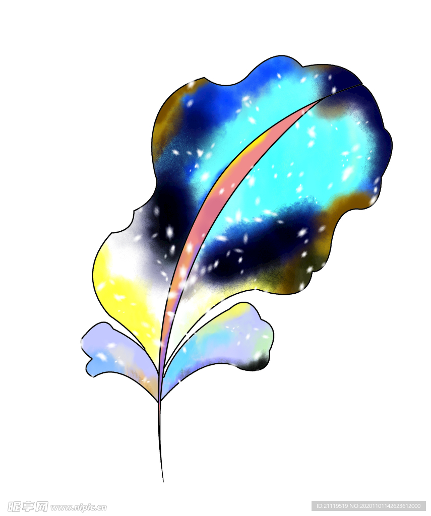 手绘 羽毛 手绘羽毛 水彩羽毛
