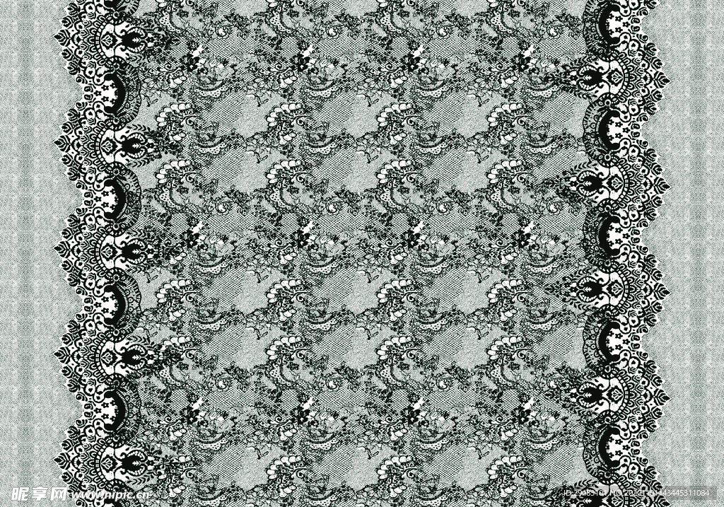 双边定位花型 布纹网孔花