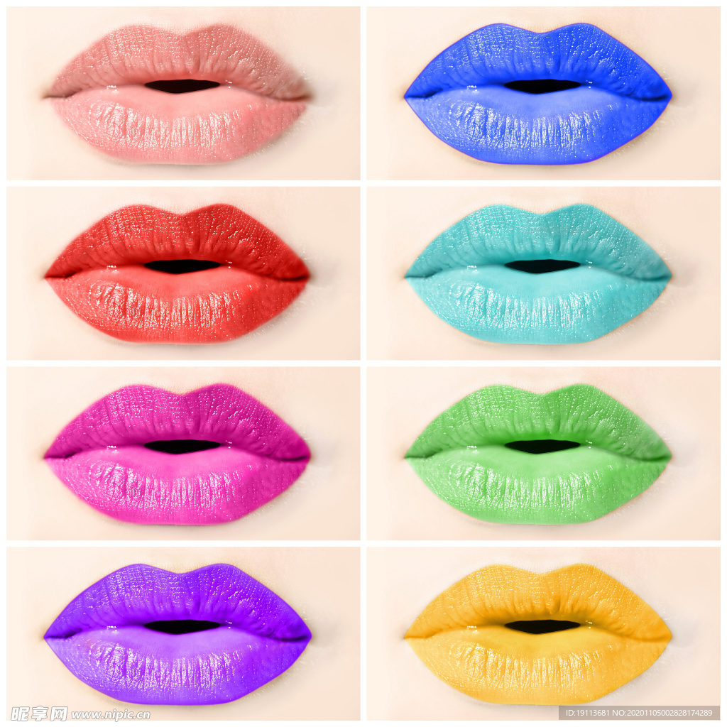 五颜六色嘴唇