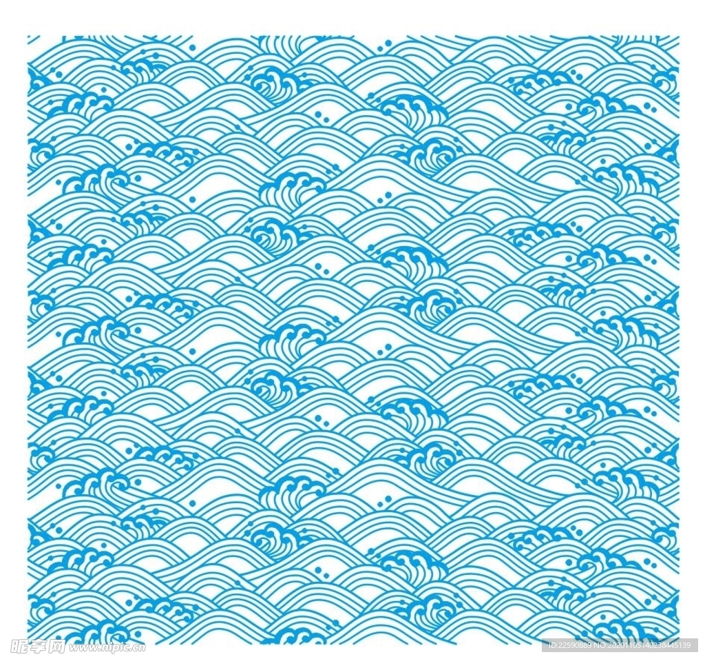 波浪海浪手绘底纹花纹