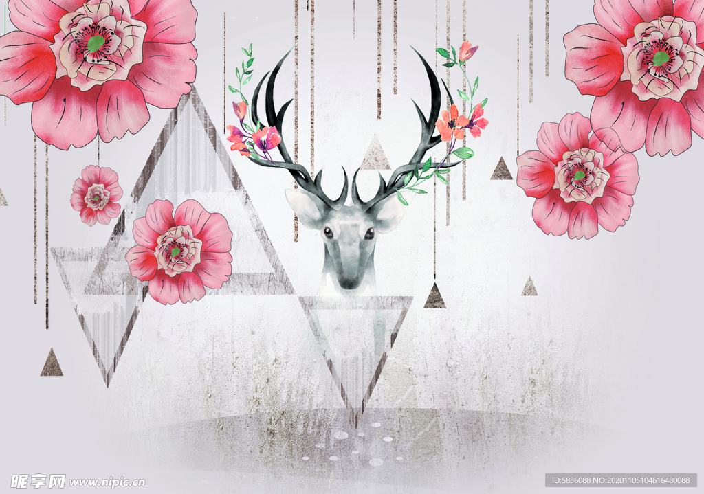 室内电视墙艺术壁纸装饰画