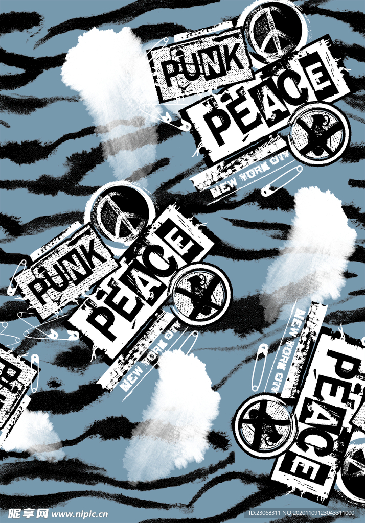 抽象斑马纹字母扎染