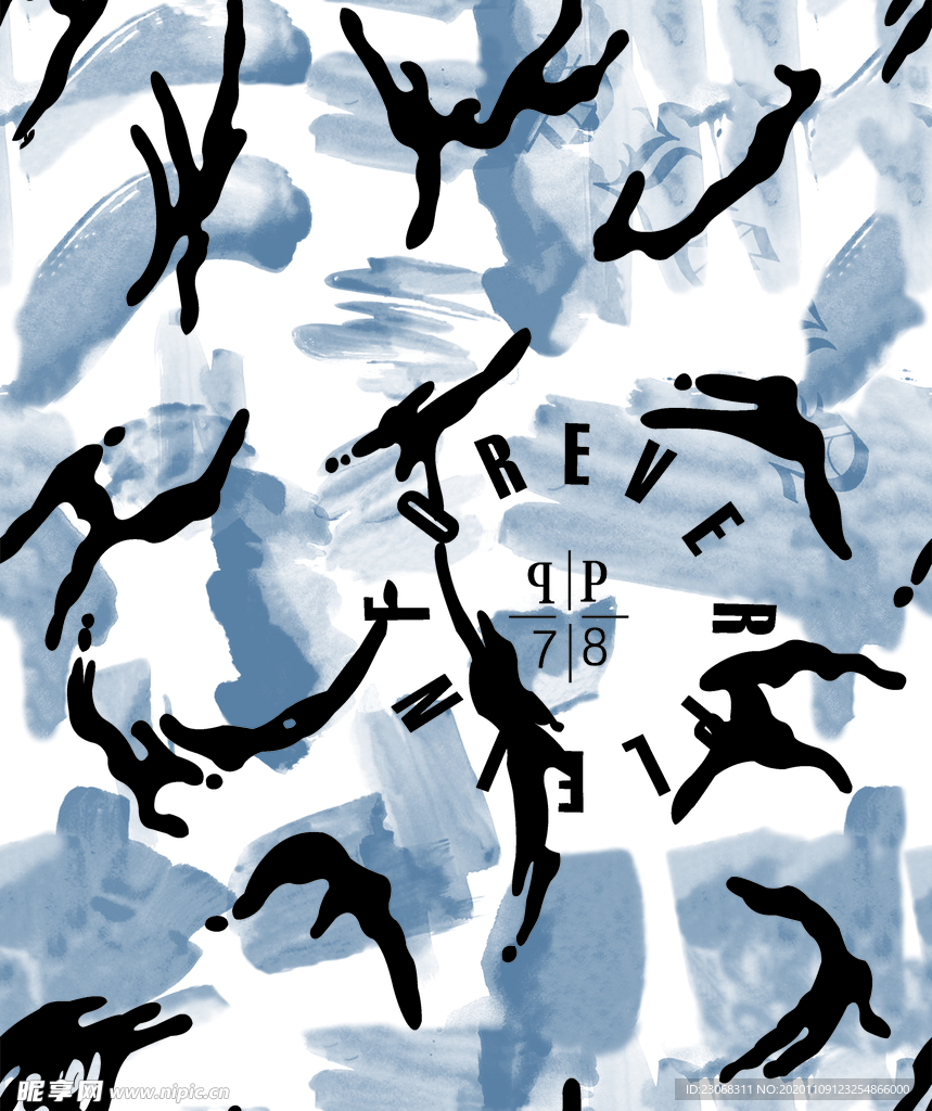 大牌抽象迷彩扎染