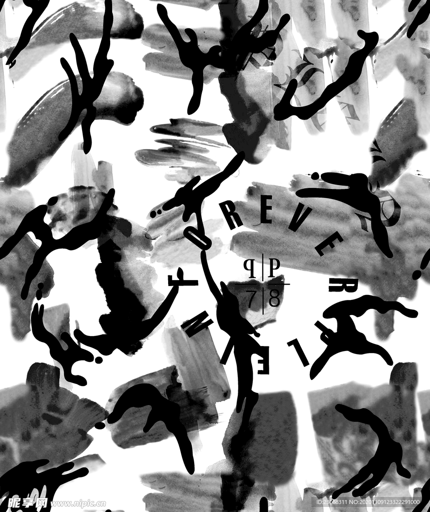 大牌抽象迷彩扎染