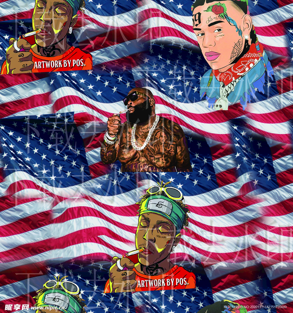 大牌男装 欧美 嘻哈