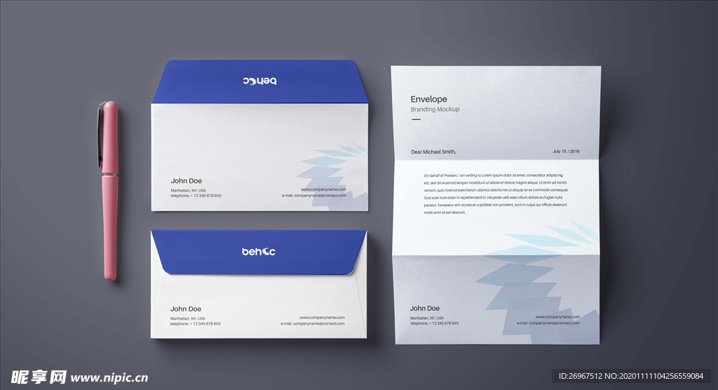 西式5号信封样机