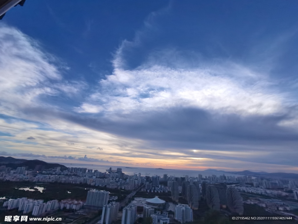 晚霞 夕阳 彩霞 月亮 大海