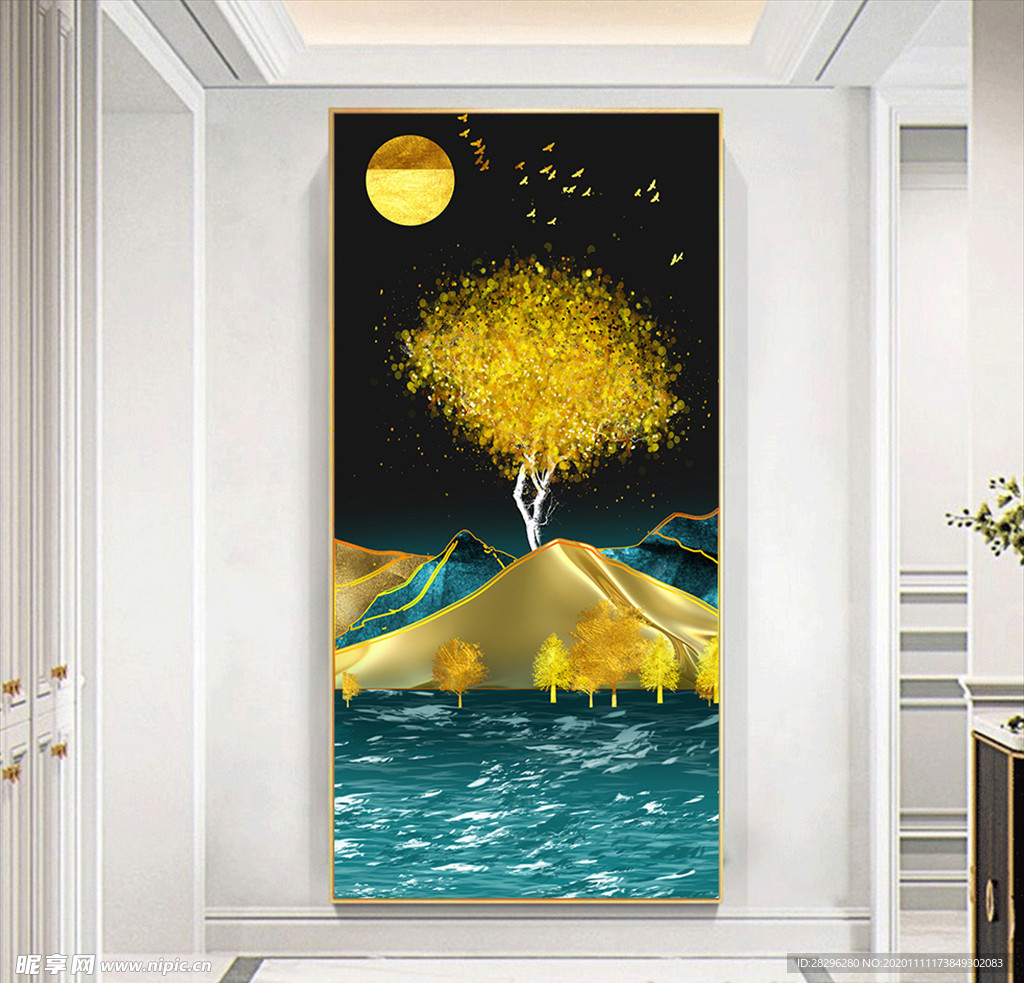 轻奢京瓷炼金意境山水装饰画