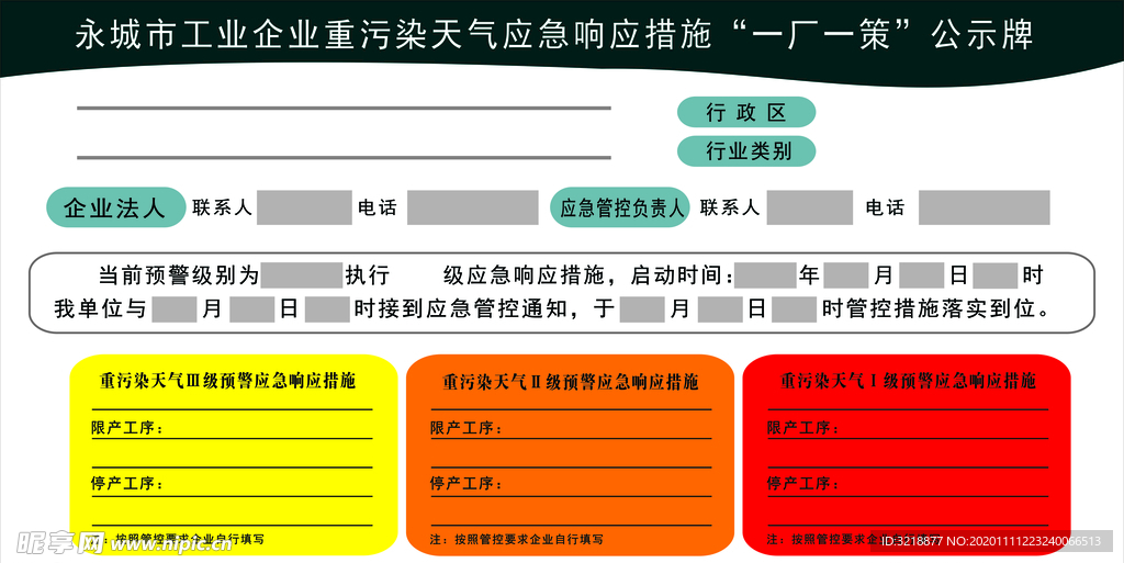 工业企业重污染天气应急响应措施