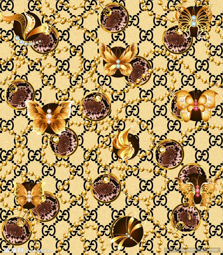 大牌 蝴蝶 数码印花 抽象 女