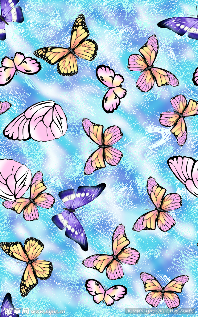 大牌 蝴蝶 扎染