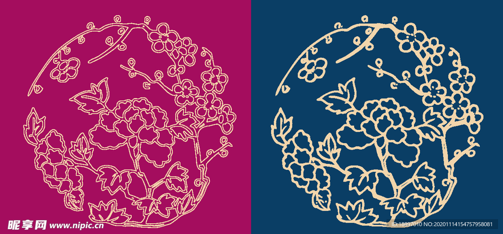 圆形底纹 中国风 矢量纹饰