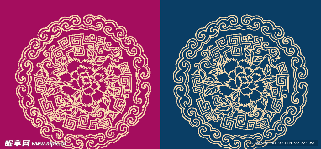 圆形底纹 中国风 矢量纹饰