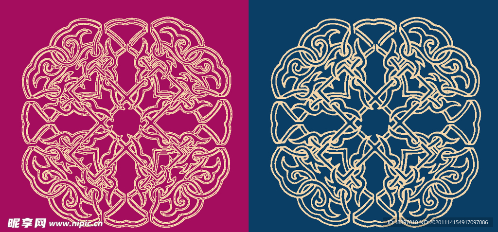 圆形底纹 中国风 矢量纹饰