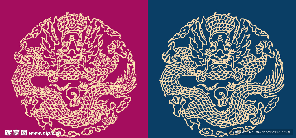 圆形底纹 中国风 矢量纹饰