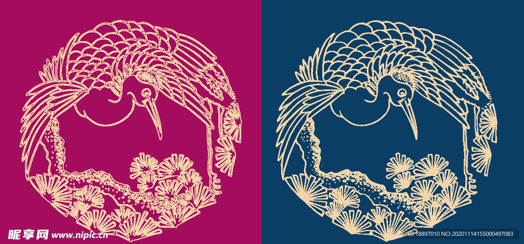 圆形底纹 中国风 矢量纹饰